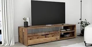 Mueble TV salón madera y metal