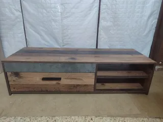 Mueble TV salón madera y metal