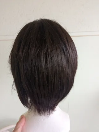 Peluca pelo natural castaño