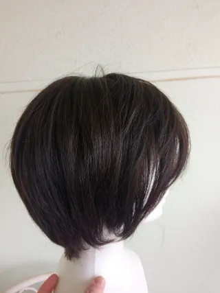 Peluca pelo natural castaño