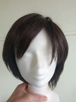 Peluca pelo natural castaño