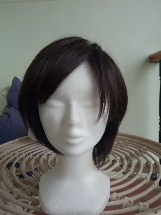 Peluca pelo natural castaño