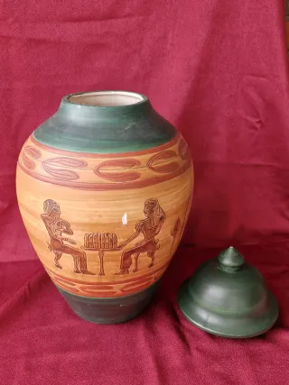 Jarrón Egipcio Decorativo Cerámica