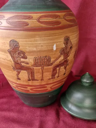 Jarrón Egipcio Decorativo Cerámica