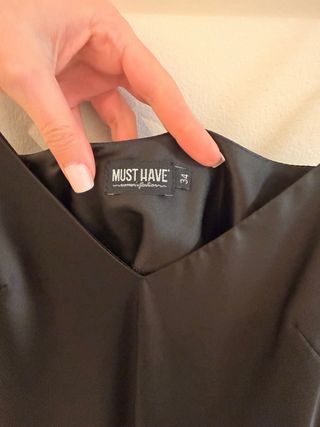 Vestido Lencero Satinado Negro