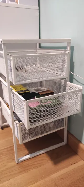 Cajonera Metálica Rejilla IKEA Blanca