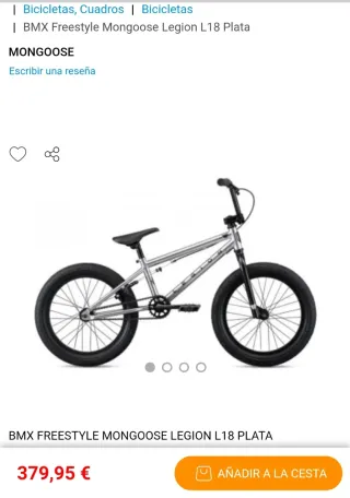 Bici BMX Mongoose Legion L18 Freestyle. Como nueva