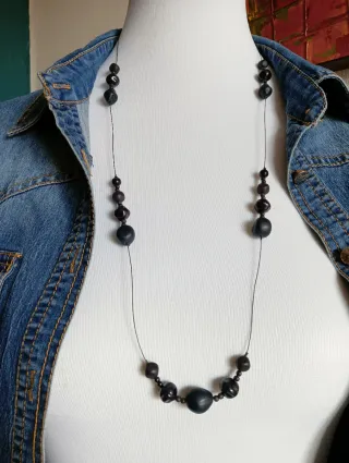 Collar largo vintage negro