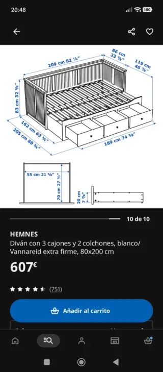 Cama diván extensible