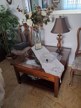 Set Muebles de salón madera 4 sillas