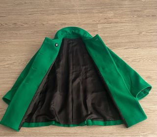 Abrigo verde de lana mujer talla M Zara