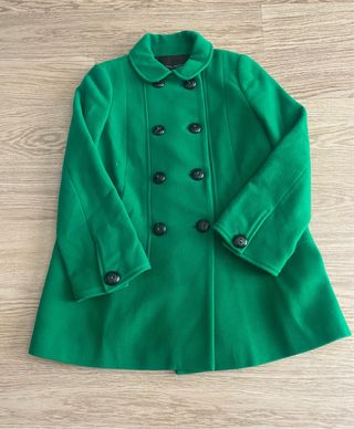 Abrigo verde de lana mujer talla M Zara