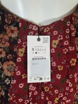 Vestido Zara estampado flores pedrería