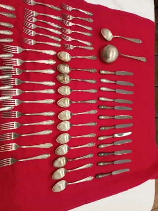 Antigua Cubertería Alpacar Plateada 40 Micras