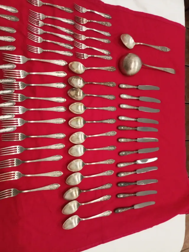 Antigua Cubertería Alpacar Plateada 40 Micras