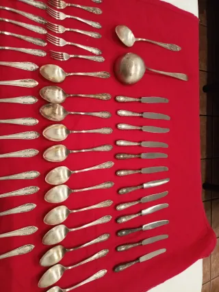 Antigua Cubertería Alpacar Plateada 40 Micras