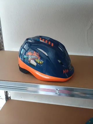 Casco Bicicleta Niños Hot Wheels Azul/Naranja