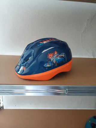 Casco Bicicleta Niños Hot Wheels Azul/Naranja