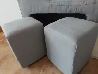 Sofá modular gris de tela