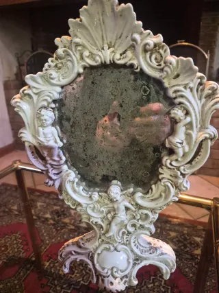 Coppia specchi decorativi in ceramica