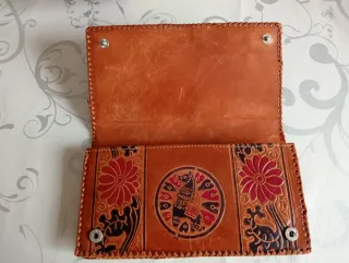 Cartera de piel india vintage Shantiniketan