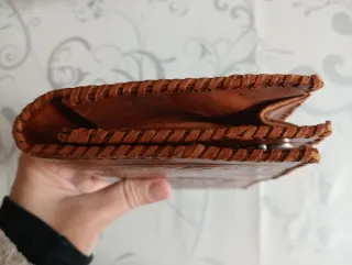 Cartera de piel india vintage Shantiniketan