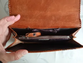 Cartera de piel india vintage Shantiniketan