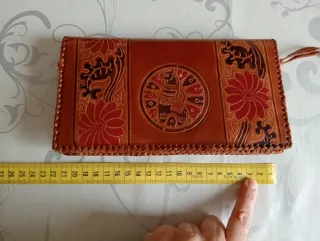 Cartera de piel india vintage Shantiniketan