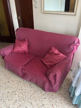 Sofá 2 plazas granate