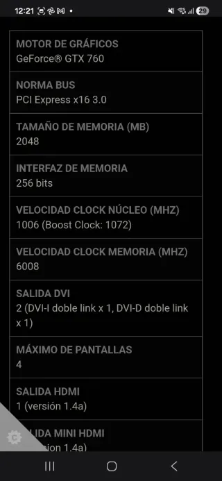 MSI Tarjeta Gráfica N760-2GD5/OC