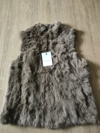 Chaleco pelo conejo marrón talla única
