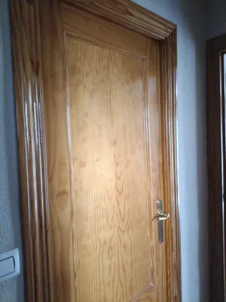 Puertas , 3 con vidriera y 4  opacas, de madera pa