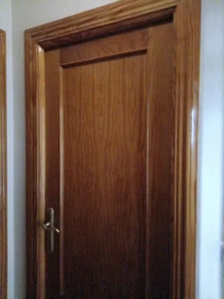 Puertas , 3 con vidriera y 4  opacas, de madera pa