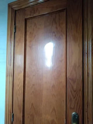 Puertas , 3 con vidriera y 4  opacas, de madera pa