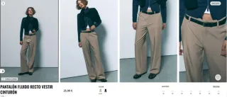 Pantalón fluido recto Stradivarius beige T36