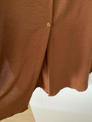 Vestido camisero marrón talla grande XXL