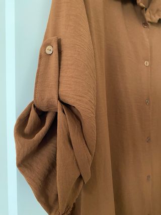 Vestido camisero marrón talla grande XXL