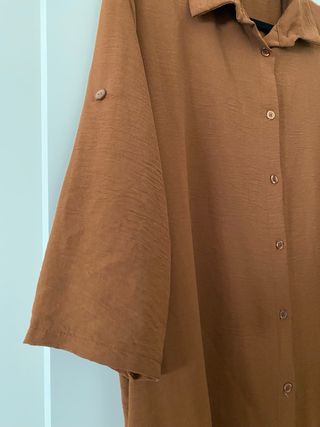 Vestido camisero marrón talla grande XXL