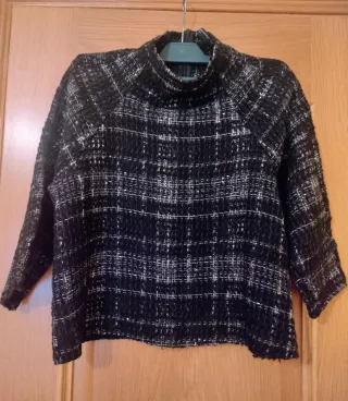 Jersey cuadros cuello alto talla S