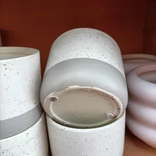 Set 6 Vasi Ceramica Bianco Grigio