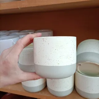 Set 6 Vasi Ceramica Bianco Grigio