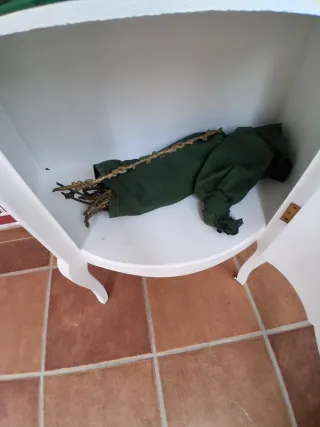 Armario Rinconera Antiguo Blanco y Dorado