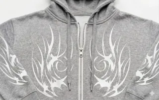 Chaqueta Hoodie Gris Estilo Urbano Talla L