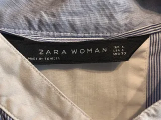 Camisa Zara Rayas Cuello Mao Talla M/L