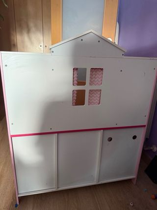 Cocinita de juguete rosa y blanca 82x30x100 cm