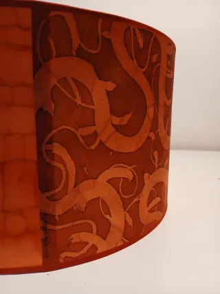 Pantalla lámpara seda pintada a mano