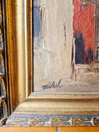 Cuadro al óleo paisaje urbano