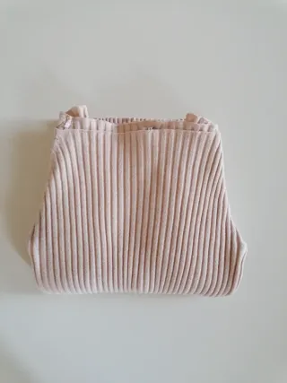 Jersey canalé rojo y jersey canalé Beige