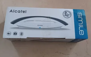 Teléfono fijo Alcatel blanco y azul