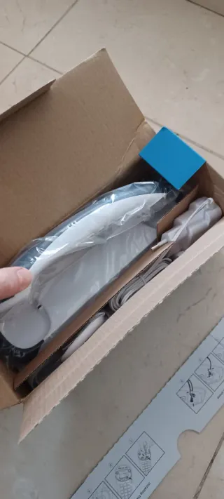 Teléfono fijo Alcatel blanco y azul